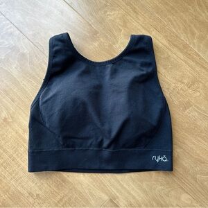 Ryka Women’s Longline Full Coverage Sports Bra Strappy Back, Black, Size Large